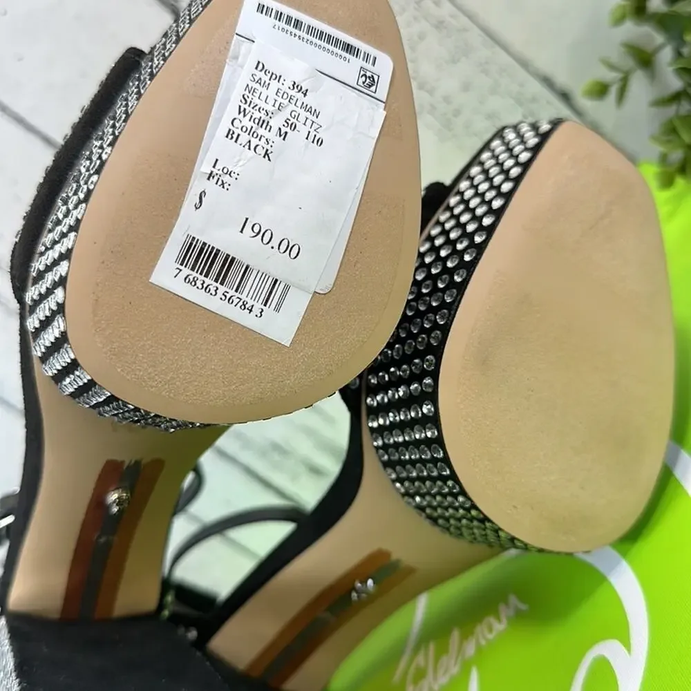 Sam Edelman Black Platform Sandals with Silver Studs